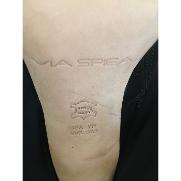 Via Spiga Black Leather Stiletto Booties, Worn 1x, Excellent, Timeless Style. - Picture 7 of 8